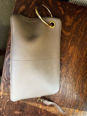 Alf the Label almond medium pouch with gold mini carabiner